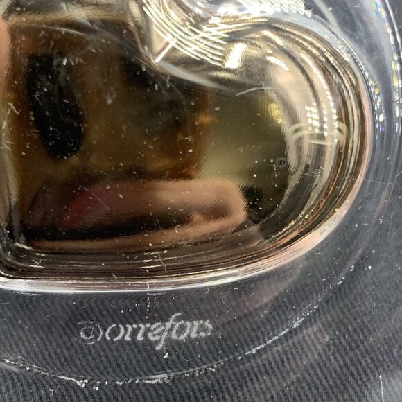Orrefors Sweetie Crystal Round Bowl Heart In Center 5.25" Signed - Picture 7 of 8